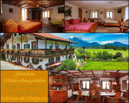 Gästehaus Mitterschwaigerlehen - Einzel-, Doppel, und Dreibettzimmer