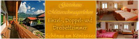 Gästehaus Mitterschwaigerlehen - Einzel-, Doppel, und Dreibettzimmer